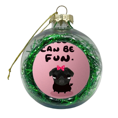 Notebooks Can Be Fun (Pink Cover) - xmas bauble by David Black