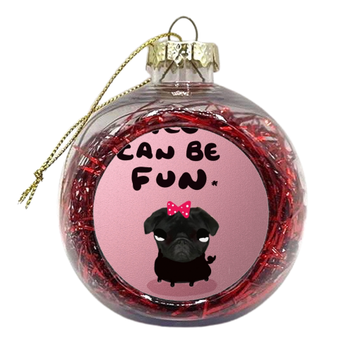 Notebooks Can Be Fun (Pink Cover) - xmas bauble by David Black