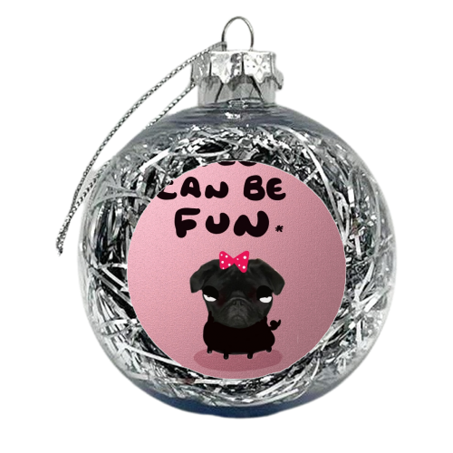 Notebooks Can Be Fun (Pink Cover) - xmas bauble by David Black
