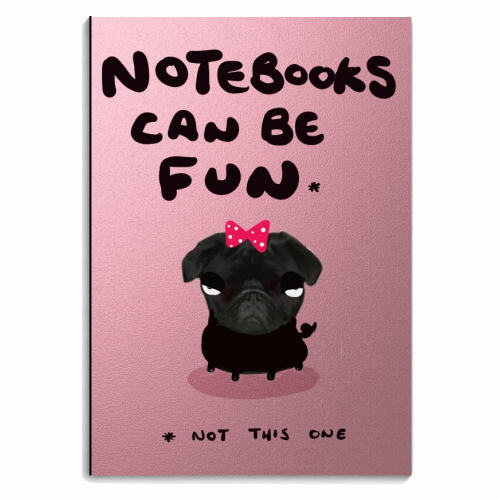 Notebooks Can Be Fun (Pink Cover) - personalised A4, A5, A6 notebook by David Black