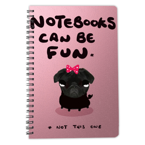 Notebooks Can Be Fun (Pink Cover) - personalised A4, A5, A6 notebook by David Black