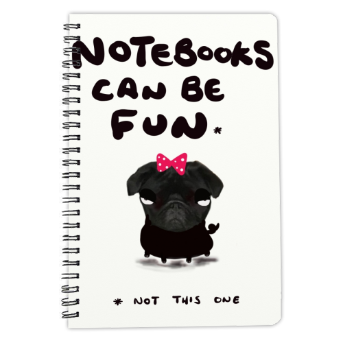 Notebooks Can Be Fun (White Cover) - personalised A4, A5, A6 notebook by David Black