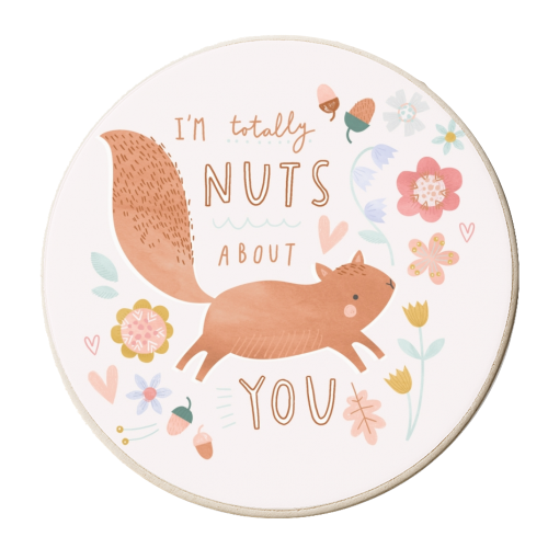 Nuts About You - personalised beer coaster by Hello Acorn