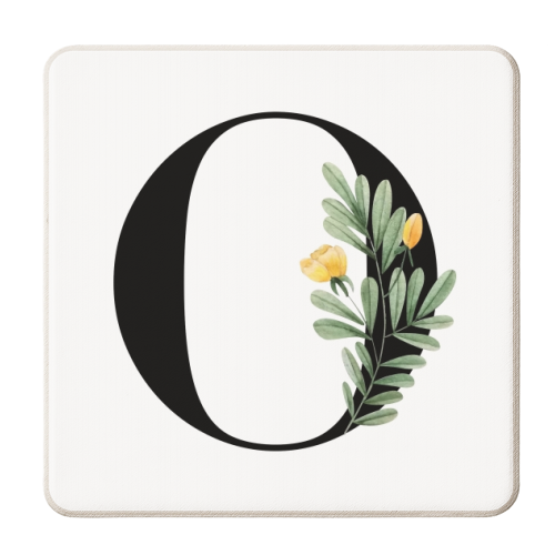 O Floral Letter Initial - personalised beer coaster by Toni Scott