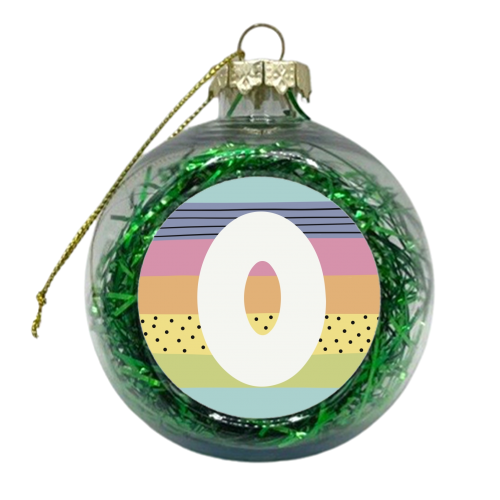 O - personalised gift modern rainbow initial - xmas bauble by Giddy Kipper