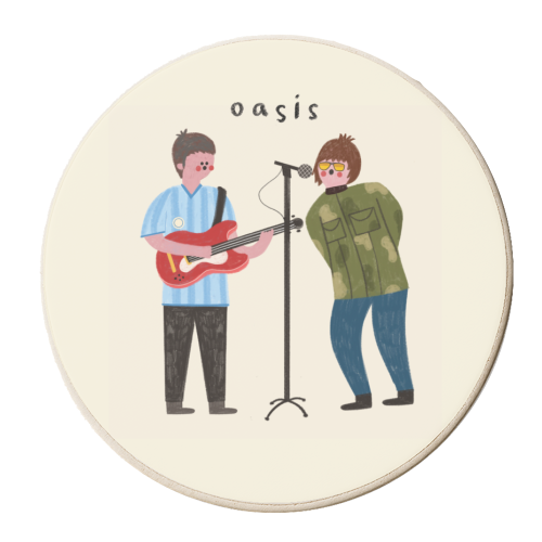 Oasis Illustration Art - personalised beer coaster by AbiGoLucky