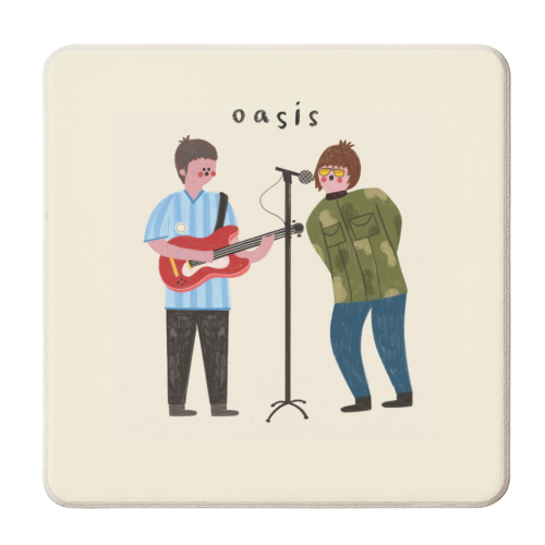 Oasis Illustration Art - personalised beer coaster by AbiGoLucky