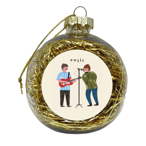 Oasis Illustration Art - xmas bauble by AbiGoLucky