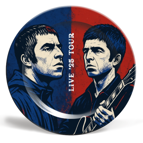 Oasis. Live 25' Reunion Tour - ceramic dinner plate by Faith Mercer