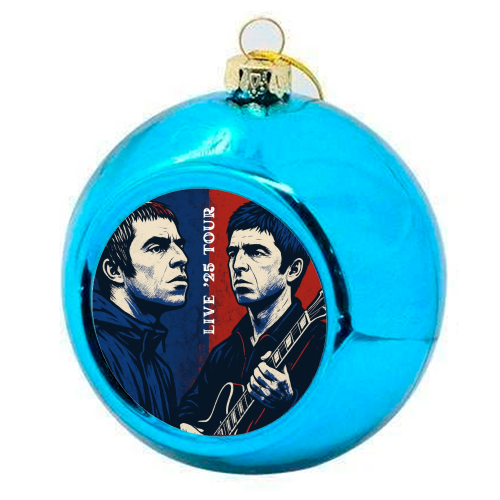 Oasis. Live 25' Reunion Tour - colourful christmas bauble by Faith Mercer