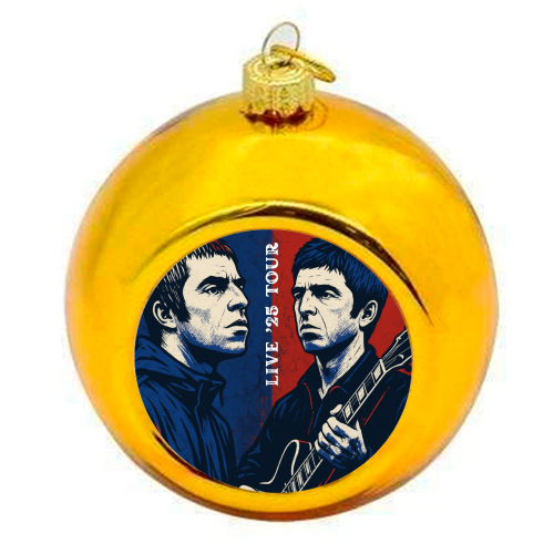Oasis. Live 25' Reunion Tour - colourful christmas bauble by Faith Mercer