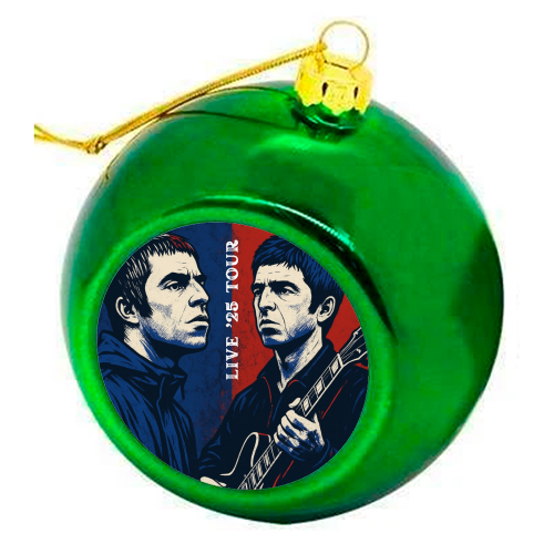 Oasis. Live 25' Reunion Tour - colourful christmas bauble by Faith Mercer