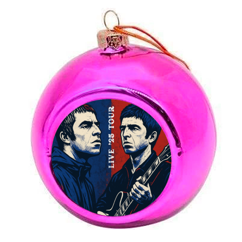 Oasis. Live 25' Reunion Tour - colourful christmas bauble by Faith Mercer