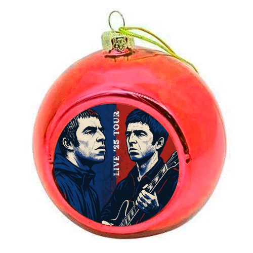 Oasis. Live 25' Reunion Tour - colourful christmas bauble by Faith Mercer
