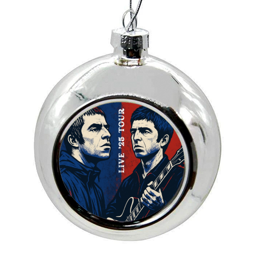 Oasis. Live 25' Reunion Tour - colourful christmas bauble by Faith Mercer