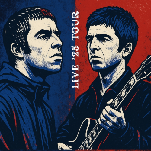 Oasis. Live 25' Reunion Tour - Die Cut Sticker by Faith Mercer