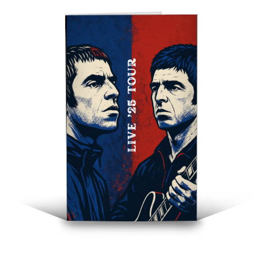 Oasis. Live 25' Reunion Tour - funny greeting card by Faith Mercer
