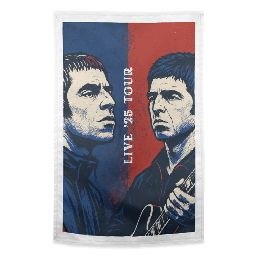 Oasis. Live 25' Reunion Tour - funny tea towel by Faith Mercer
