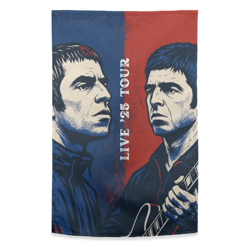 Oasis. Live 25' Reunion Tour - funny tea towel by Faith Mercer