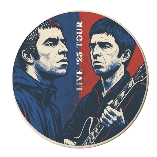 Oasis. Live 25' Reunion Tour - personalised beer coaster by Faith Mercer