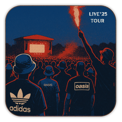 Oasis. Live'2025 - personalised beer coaster by Faith Mercer