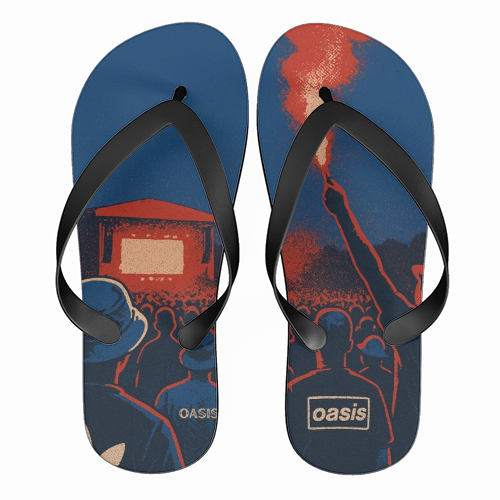 Oasis Reunion - funny flip flops by Faith Mercer