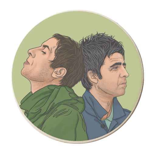 Oasis Reunion - personalised beer coaster by Claire Atwood