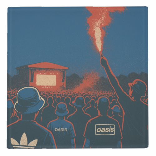Oasis Reunion - personalised beer coaster by Faith Mercer