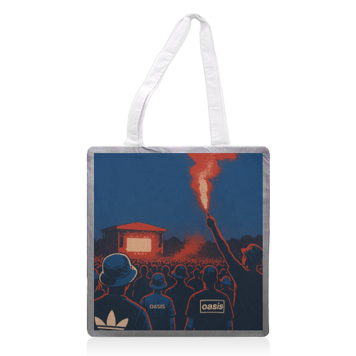 Oasis Reunion - printed canvas tote bag by Faith Mercer