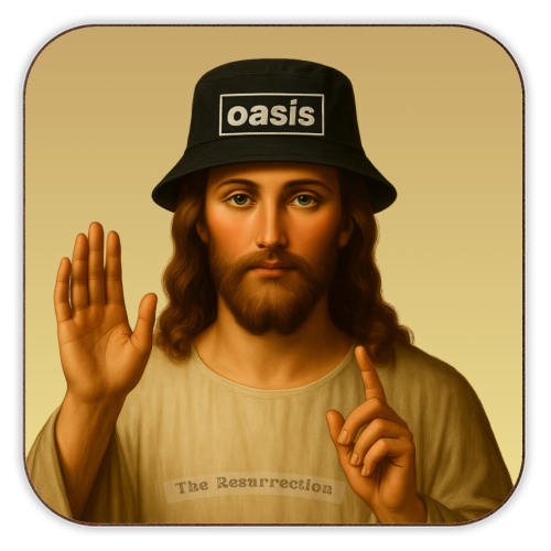 Oasis The Resurrection - personalised beer coaster by Faith Mercer