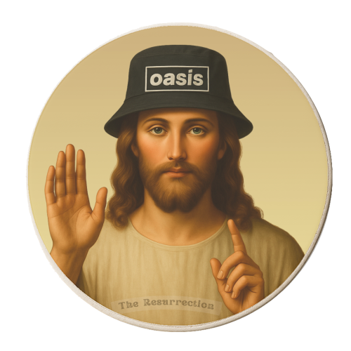 Oasis The Resurrection - personalised beer coaster by Faith Mercer