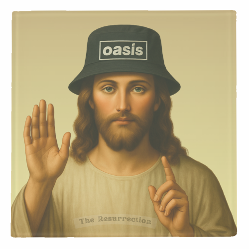 Oasis The Resurrection - personalised beer coaster by Faith Mercer