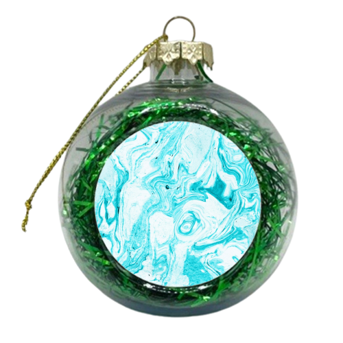Ocean Blue Marble - xmas bauble by Uma Prabhakar Gokhale
