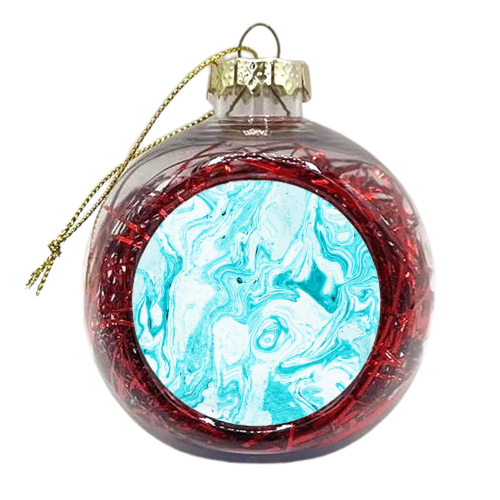 Ocean Blue Marble - xmas bauble by Uma Prabhakar Gokhale
