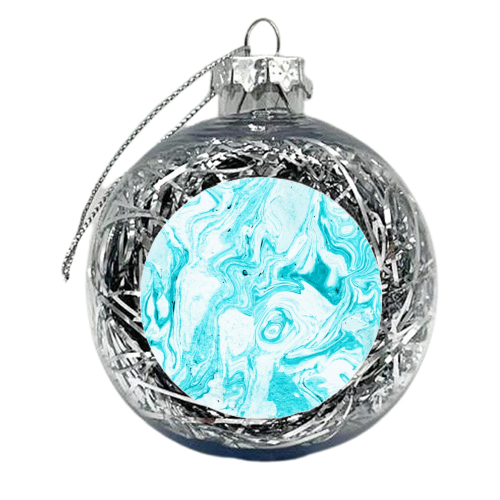 Ocean Blue Marble - xmas bauble by Uma Prabhakar Gokhale