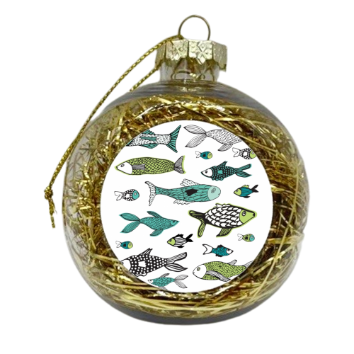 Ocean fishes - xmas bauble by Michelle Walker