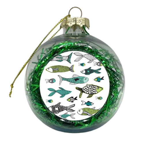 Ocean fishes - xmas bauble by Michelle Walker