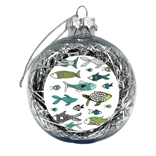 Ocean fishes - xmas bauble by Michelle Walker