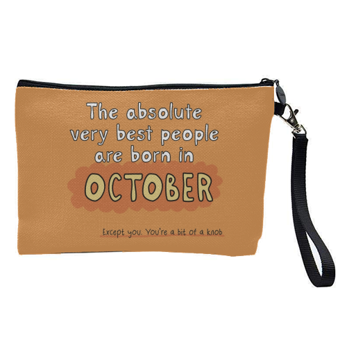 October funny birthday gift - pretty makeup bag by Giddy Kipper