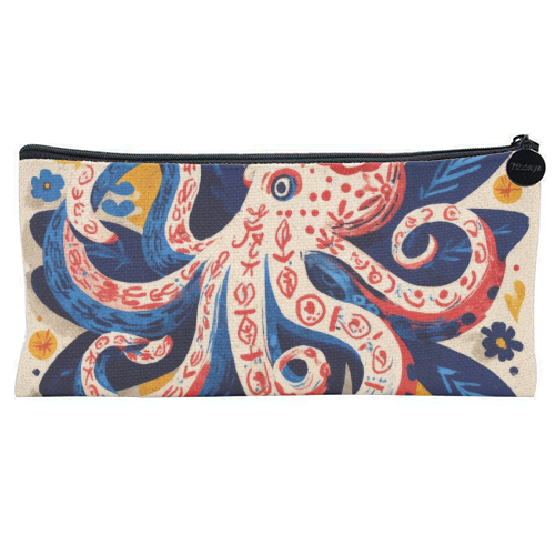 Octopus - flat pencil case by DejaReve