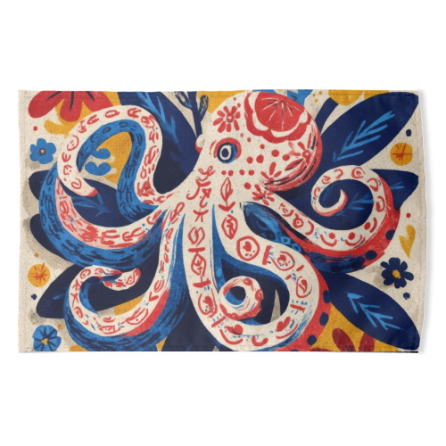 Octopus - funny tea towel by DejaReve