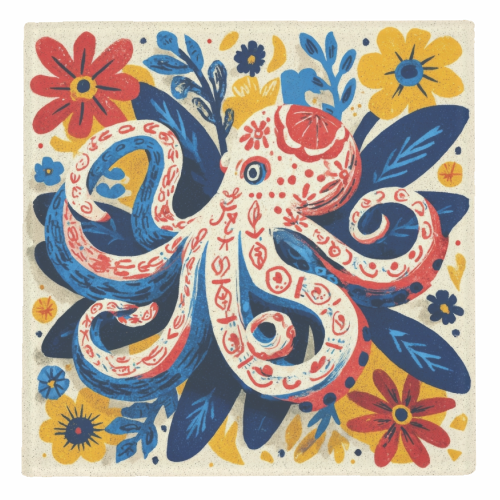 Octopus - personalised beer coaster by DejaReve