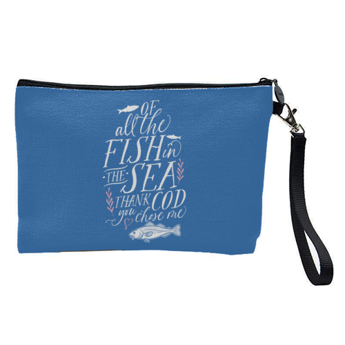 Of All The Fish In The Sea, Thank Cod You Chose Me - pretty makeup bag by Claire Atwood