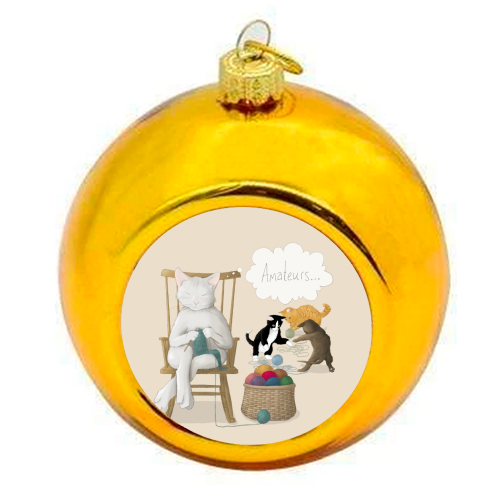 Of Cats And Yarn - colourful christmas bauble by Silje Kristin