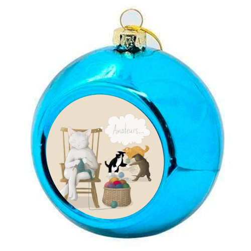 Of Cats And Yarn - colourful christmas bauble by Silje Kristin
