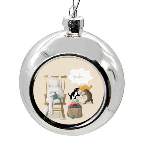 Of Cats And Yarn - colourful christmas bauble by Silje Kristin