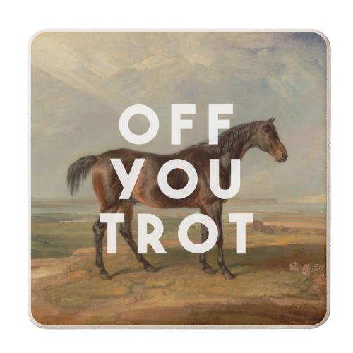 Off You Trot - personalised beer coaster by The 13 Prints