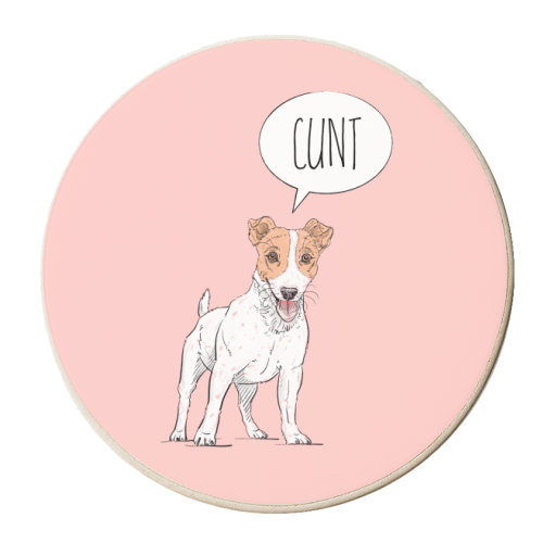 Offensive Jack Russell Comment - personalised beer coaster by Adam Regester