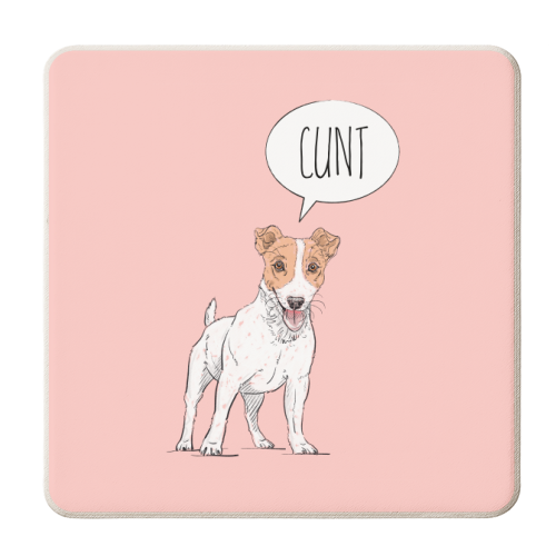 Offensive Jack Russell Comment - personalised beer coaster by Adam Regester