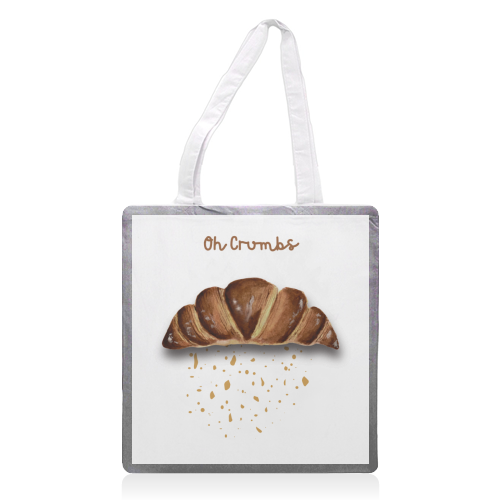 Oh Crumbs - printed canvas tote bag by Linbylane